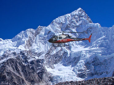 Helicopter Landing Near Everest Base Camp