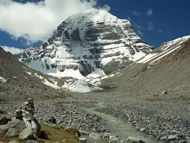 Mount Nandi in the front and Mount Kailash in the backgroud