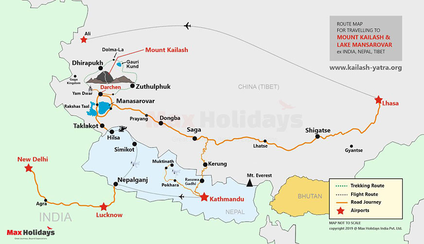 Mount Kailash Yatra Route Map for Inner Kora